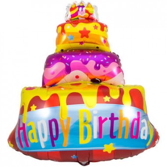 Balon Tort Happy Birthday 67x73 cm