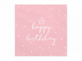 Servetele Roz „Happy Birthday”
