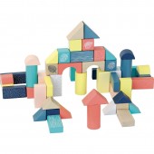 54 cuburi multicolore, din lemn, Vilac