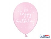 6 Baloane 30 cm Happy Birthday Pink
