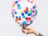 6 Baloane Confeti Multicolor