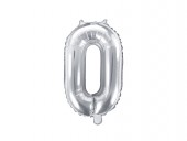 Balon Argintiu 35 cm Cifra 0