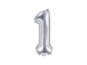 Balon Argintiu 35 cm Cifra 1