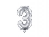 Balon Argintiu 35 cm Cifra 3