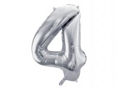 Balon Argintiu 86 cm Cifra 4