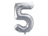 Balon Argintiu 86 cm Cifra 5