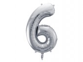 Balon Argintiu 86 cm Cifra 6