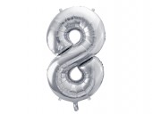 Balon Argintiu 86 cm Cifra 8