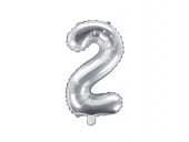 Balon Argintiu 35 cm Cifra 2
