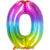 Balon Curcubeu 86 cm Cifra 0