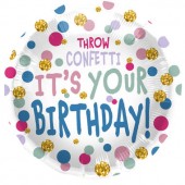 Balon Happy Birthday Confetti 45 cm