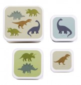 Set 4 cutii pentru gustare, Dinozauri