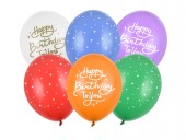 Set 6 Baloane 30 cm „Happy Birthday” Mix